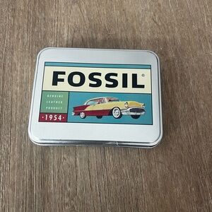 Fossil 1954 Car Collectible Metal Tin – Empty – Retro Storage Box